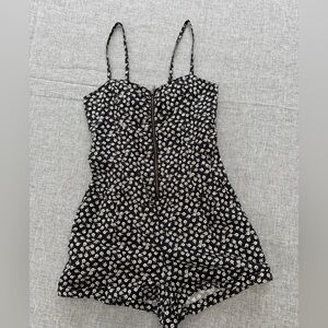H&M Black and White Floral Romper